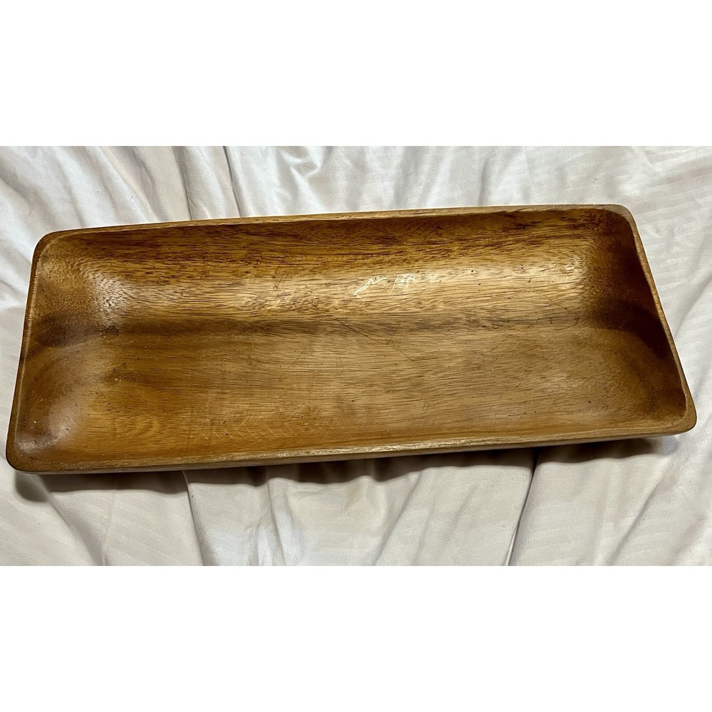Handmade wooden tray 14"x6.5". Either Mango Wood or Acacia Wood. Beautiful Piece